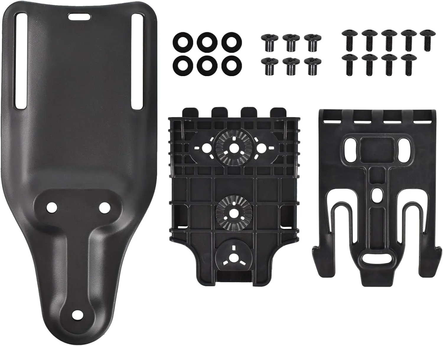 Tactical Quick Locking System Kit with Fork Duty Receiver Plate, Mid-Ride Universal Belt Loop Platform, Quick Draw Holsters