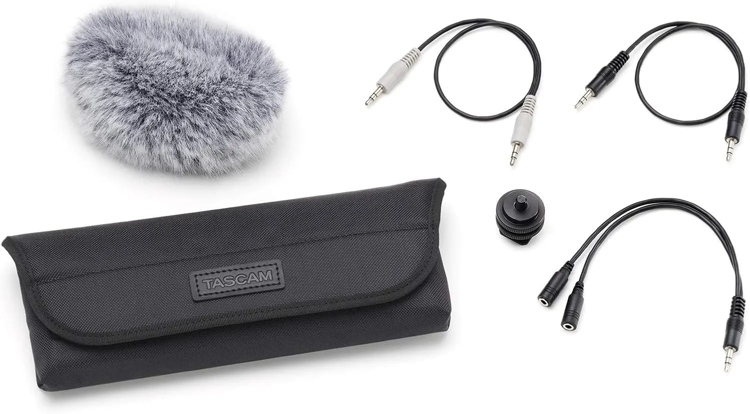 Tascam AK-DR11CMKII Microphone Windscreen, Cold Shoe Mount, I/O cables, Soft Bag,Black
