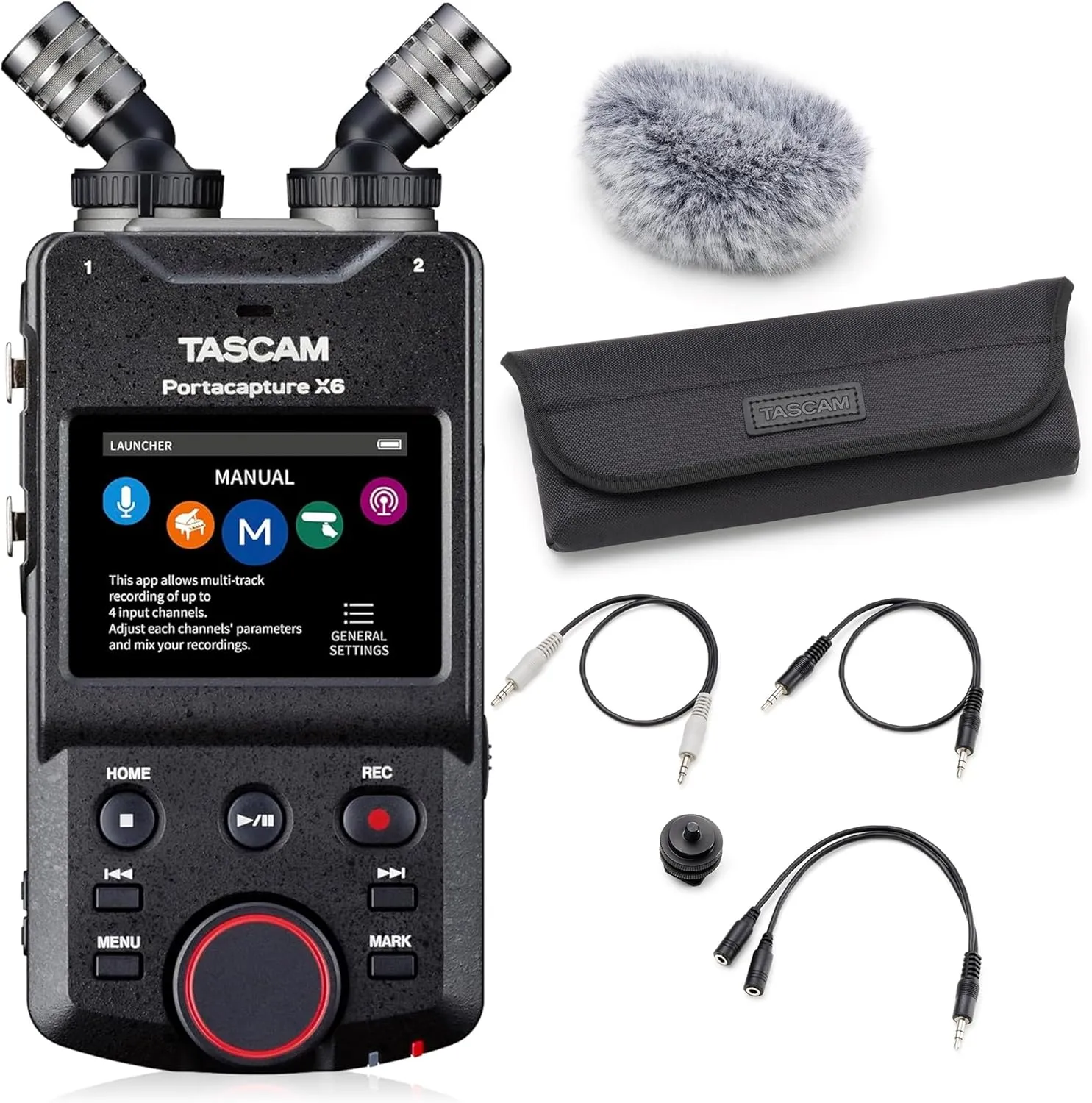 TASCAM Portacapture X6 with Windscreen, Stereo Cables and Case
