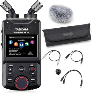 TASCAM Portacapture X6 with Windscreen, Stereo Cables and Case