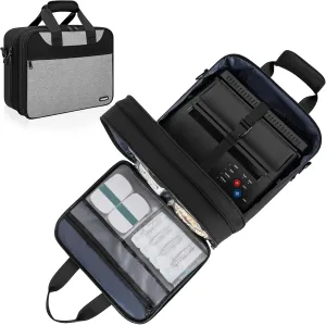 Tattoo Carrying Case Tattoo Supplies Organizer, Tattoo Kit Carrying Case for Tattoo Stencil Printer and Tatoo Equipment with Shoulder Straps and Multi-pockets