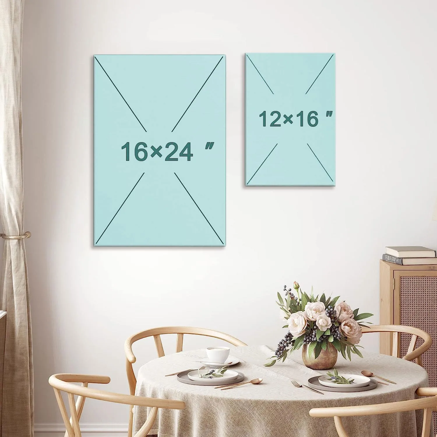 TBKHUDBI Neutral Botanical Canvas Wall Art Minimalist Beige Flower Poster Prints Set of 3 Boho Plant Painting Pictures Decor Abstract Line Leaf Artwork for Bathroom Bedroom Living Room 12"x16" Framed