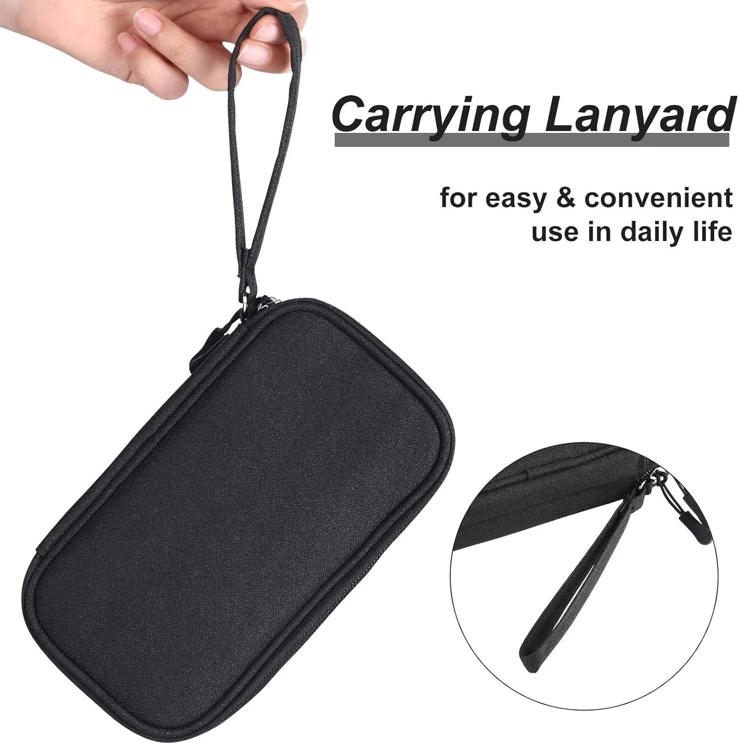 Tech Organizer Travel Case, Carrying Tech Kit for Electronics and Accessories (Medium, Black)