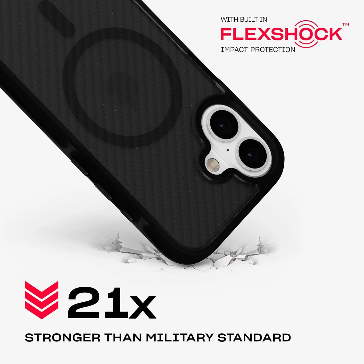 Tech21 EvoArmor case for iPhone 16 - Compatible with MagSafe - Impact Protection Case 21x Military Standard Tested in Black