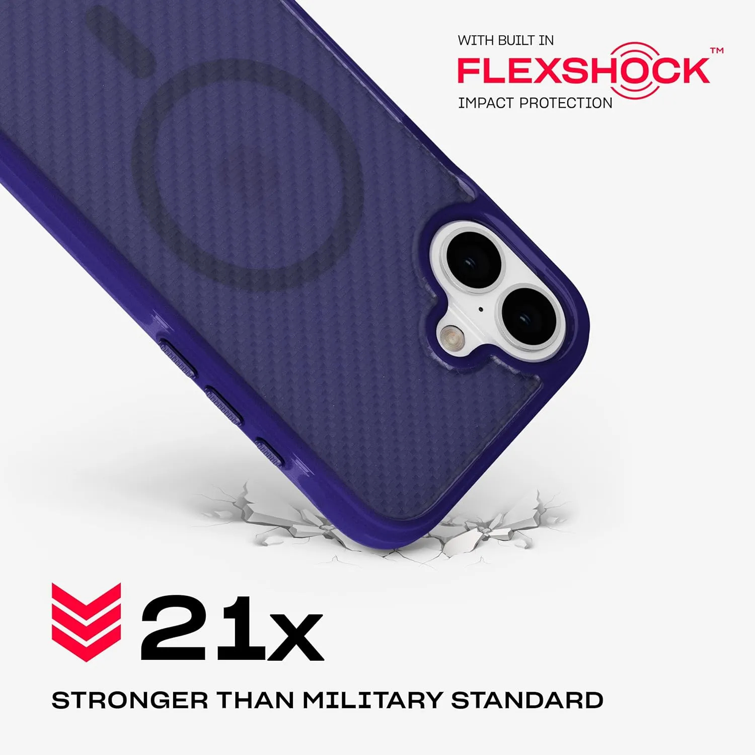 Tech21 EvoArmor for iPhone 16 Plus - Compatible with MagSafe - Impact Protection Case 21x Military Standard Tested in Purple
