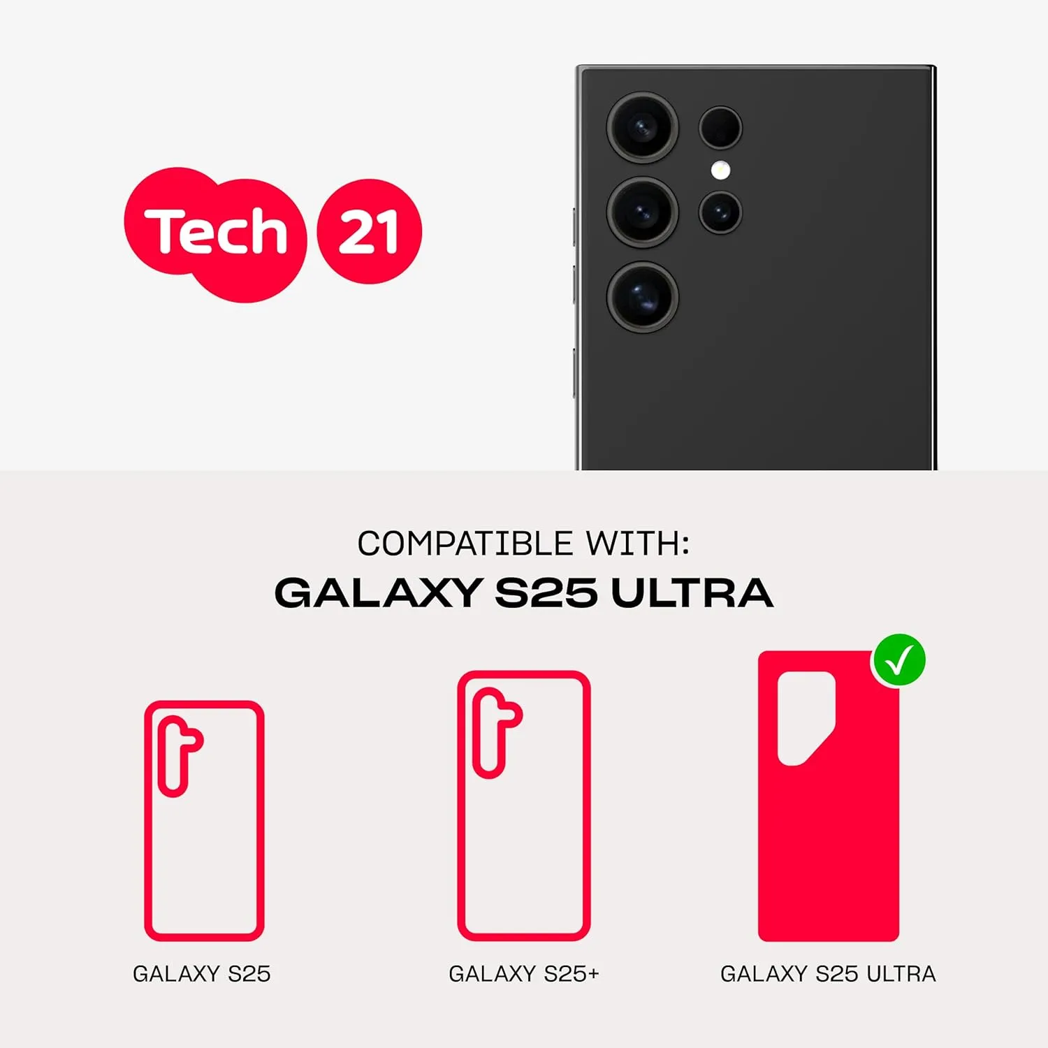 Tech21 EvoClear case for Samsung Galaxy S25 Ultra - Anti-Yellowing and Scratch Resistant case - Clear