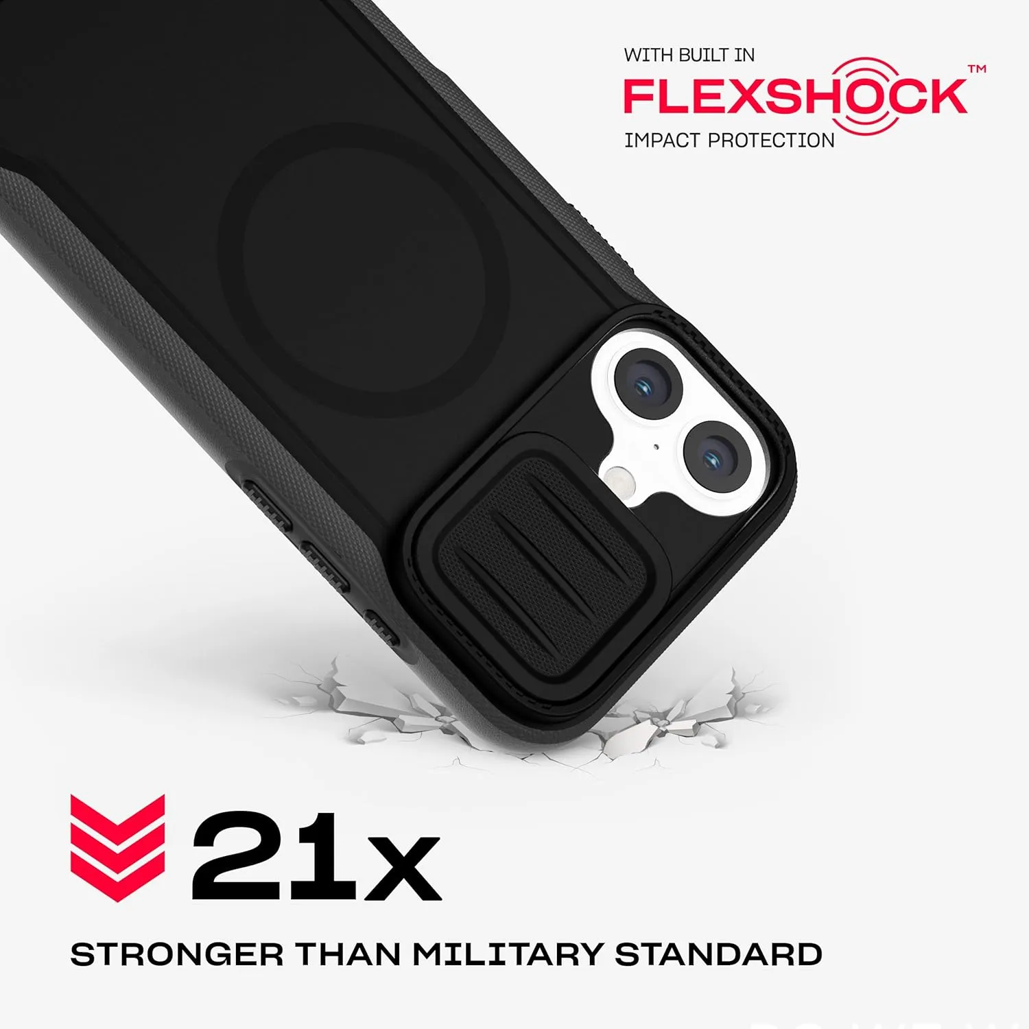 Tech21 EvoMax for iPhone 16 Plus - Compatible with MagSafe - Impact Protection Case 21x Military Standard Tested - Camera Shield -in Black/Charcoal