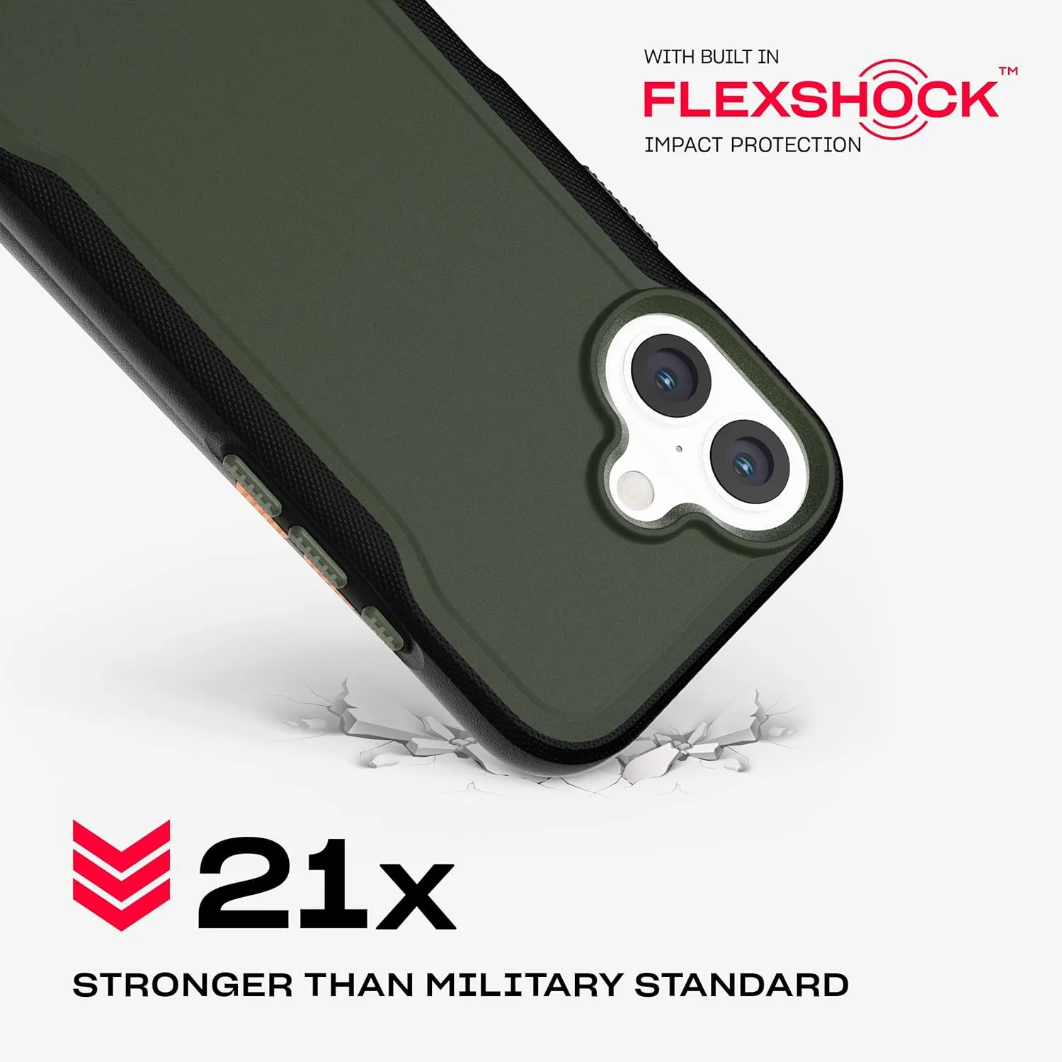 Tech21 EvoPro case for iPhone 16 Compatible with MagSafe - Impact Protection Case 21x Military Standard Tested - in Khaki/Black