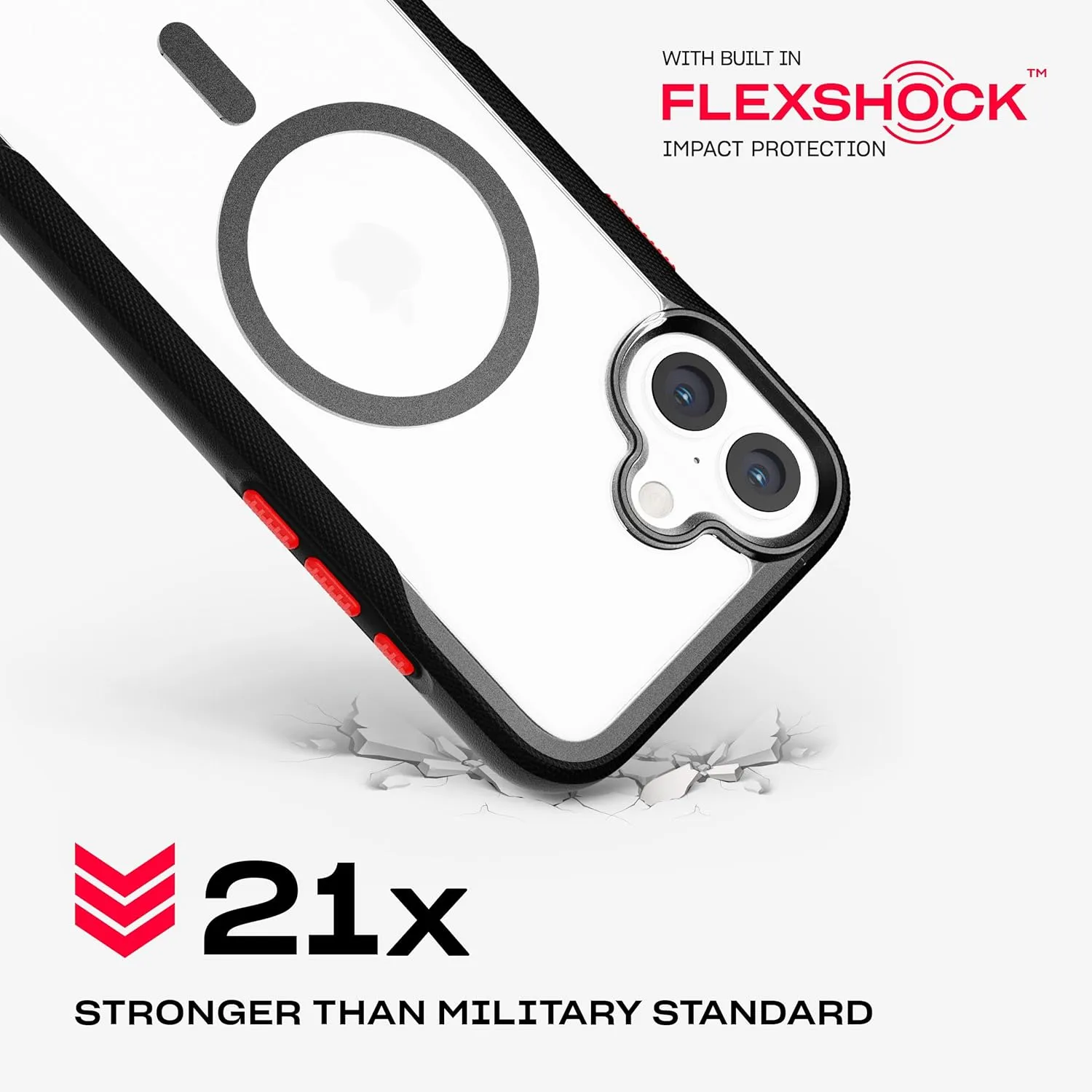 Tech21 EvoPro for iPhone 16 Plus - Compatible with MagSafe - Impact Protection Case 21x Military Standard Tested - in Clear/Black