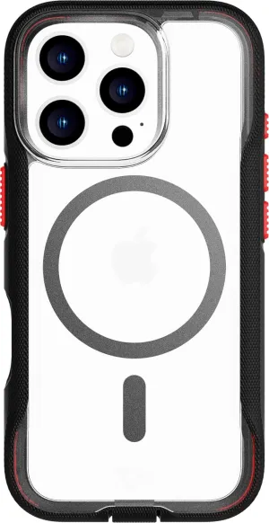 Tech21 EvoPro for iPhone 16 Pro Compatible with MagSafe - Impact Protection Case 21x Military Standard Tested - in Clear/Black