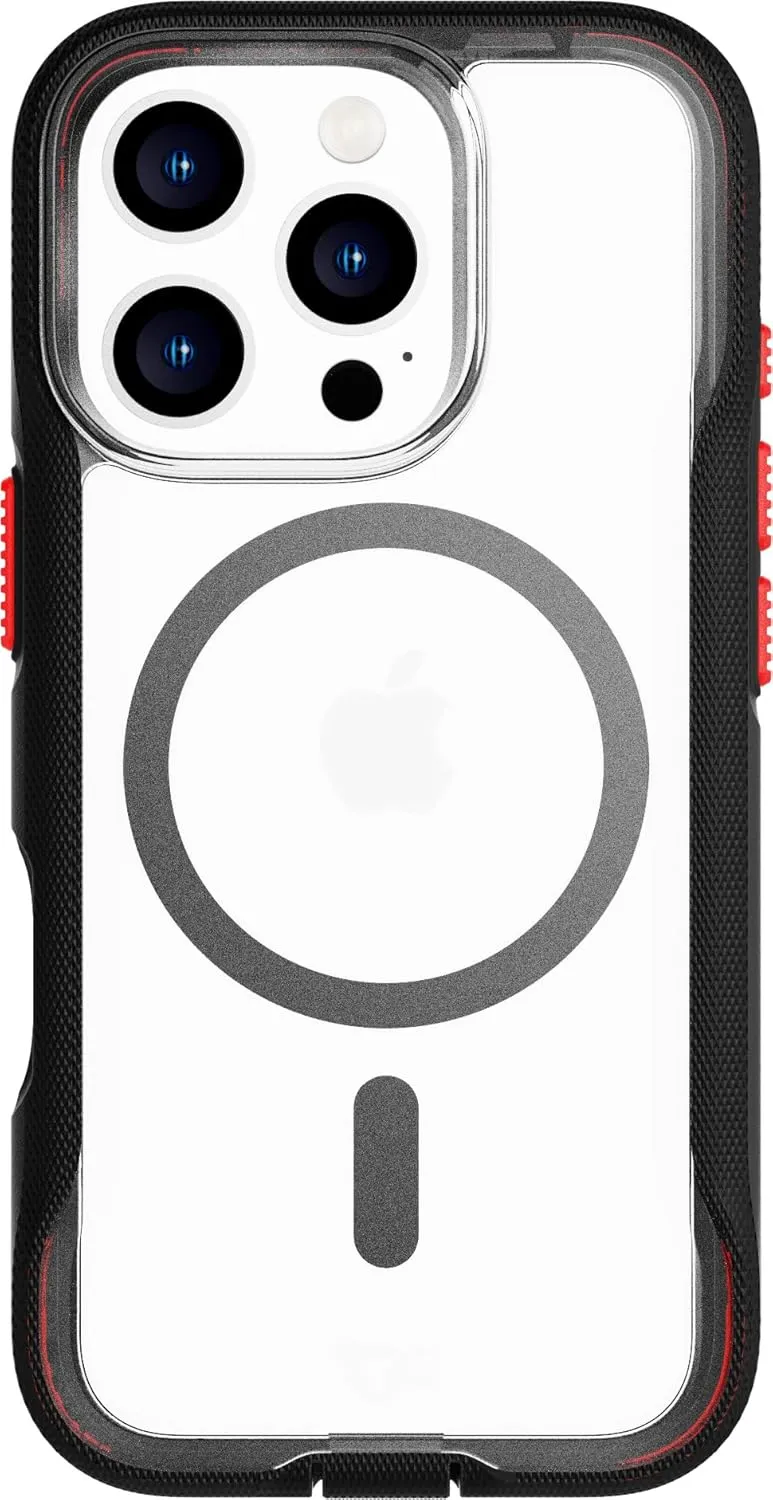 Tech21 EvoPro for iPhone 16 Pro Compatible with MagSafe - Impact Protection Case 21x Military Standard Tested - in Clear/Black