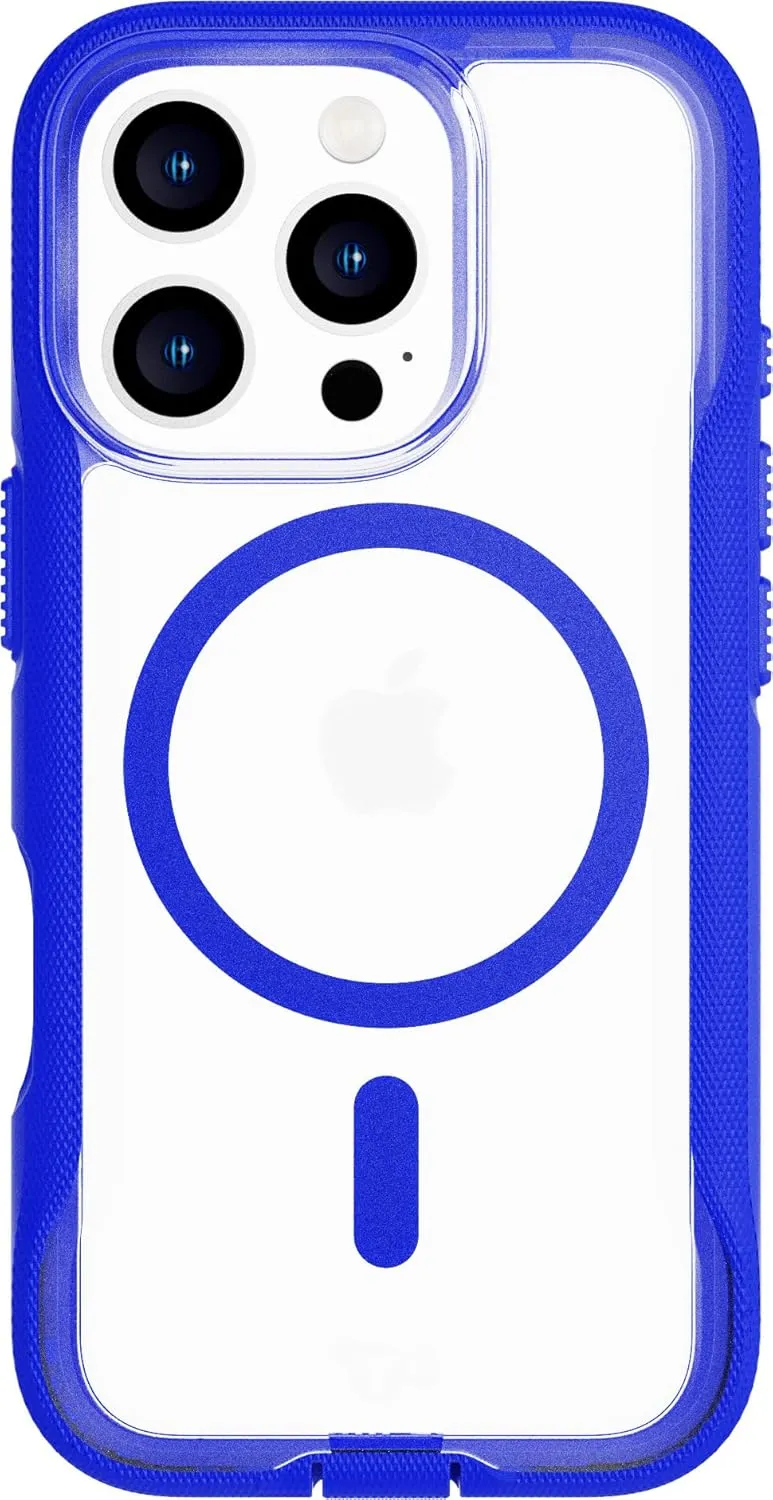 Tech21 EvoPro for iPhone 16 Pro Compatible with MagSafe - Impact Protection Case 21x Military Standard Tested - in Clear/Blue