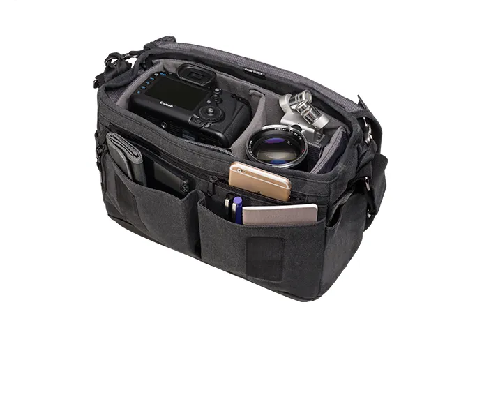 Tenba Cooper 13 DSLR Gray Canvas/Black Leather Luxury Bag