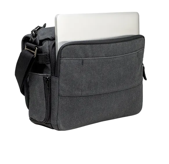 Tenba Cooper 13 Slim Gray Canvas/Black Leather Luxury Bag