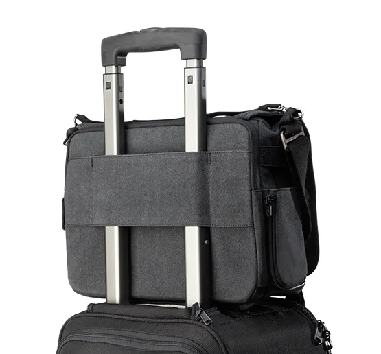 Tenba Cooper 13 Slim Gray Canvas/Black Leather Luxury Bag