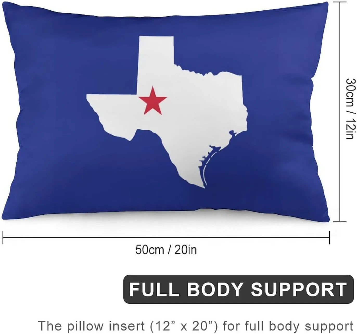 Texas Flag Map Fashion Pillow Cases Beautiful Throw Body Pillow Covers Couch Bed Sofa Car Zipper Closure 12 "x20