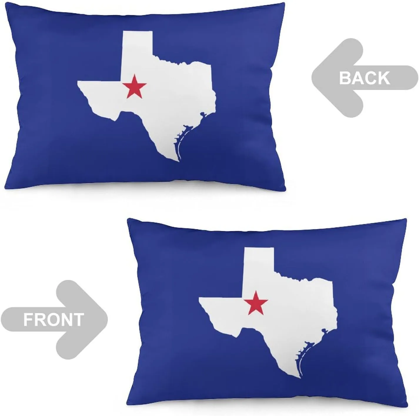 Texas Flag Map Fashion Pillow Cases Beautiful Throw Body Pillow Covers Couch Bed Sofa Car Zipper Closure 12 "x20