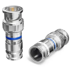 THE CIMPLE CO BNC Compression Connector for RG6 Coaxial Cable - Pack of 100 - Solid Construction with High Grade Metals - Male BNC Connectors for CCTV, SDI, HD-SDI, Siamese, Security Camera