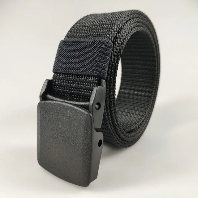 Thicken Men's Web Belt Waisttrainer Outdoor Sports Military Tactical Nylon Canvas Waistband Lumbar Waist Support Fitness Belt