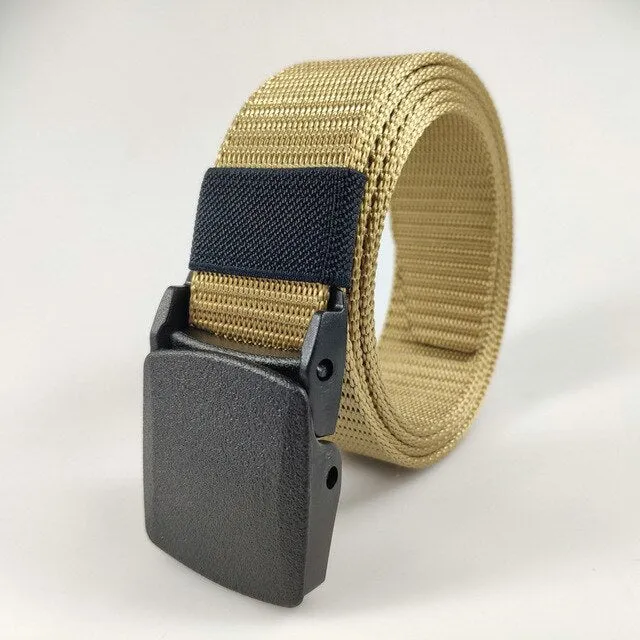 Thicken Men's Web Belt Waisttrainer Outdoor Sports Military Tactical Nylon Canvas Waistband Lumbar Waist Support Fitness Belt