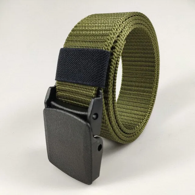 Thicken Men's Web Belt Waisttrainer Outdoor Sports Military Tactical Nylon Canvas Waistband Lumbar Waist Support Fitness Belt