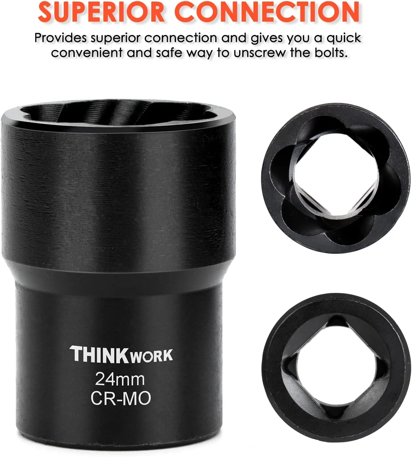 THINKWORK 1/2 Inch Drive Lug Nut Removal Tool, 13 Pieces Wheel Lock Removal Kit, Lug Nut Remover for Stripped, Rounded, Damaged, Frozen, Rusted Bolts