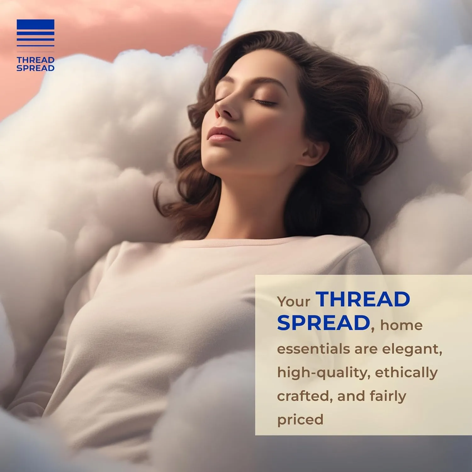 THREAD SPREAD 100% Egyptian Cotton Pillow Cases King - 1000 Thread Count Pillow Cases King Size Set of 2, Soft Cooling & Breathable Extra Long Staple Sateen Weave Cotton Pillow Covers for Bed - Ivory
