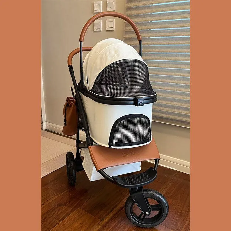 Three-wheeled Cat Carrier Rolling Stroller