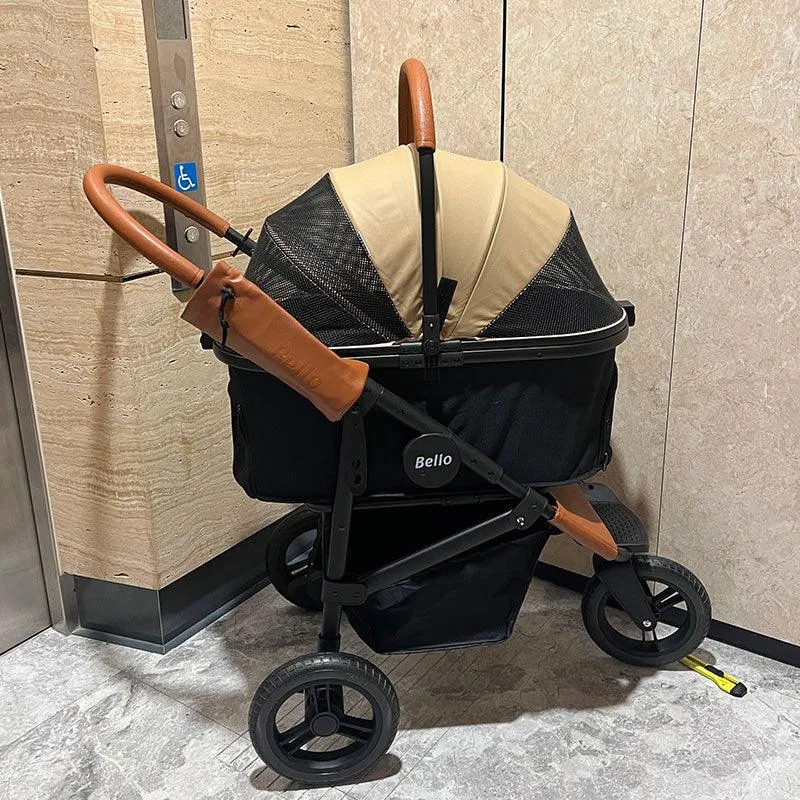 Three-wheeled Cat Carrier Rolling Stroller