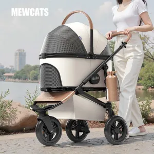 Three-wheeled Cat Carrier Rolling Stroller