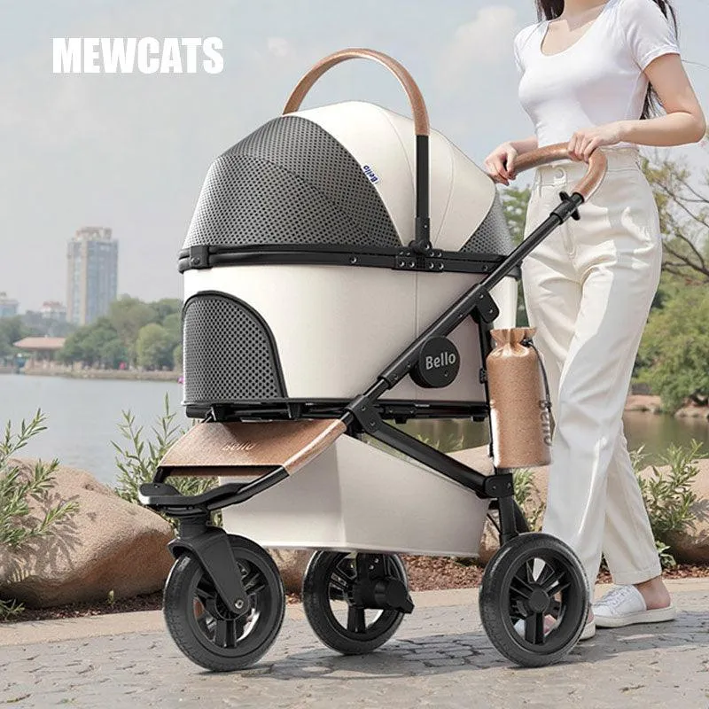 Three-wheeled Cat Carrier Rolling Stroller