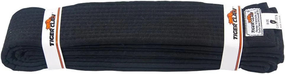 Tiger Claw 100% Cotton Extra Wide Martial Arts Uniform Belt (2 Inch, Black Color)