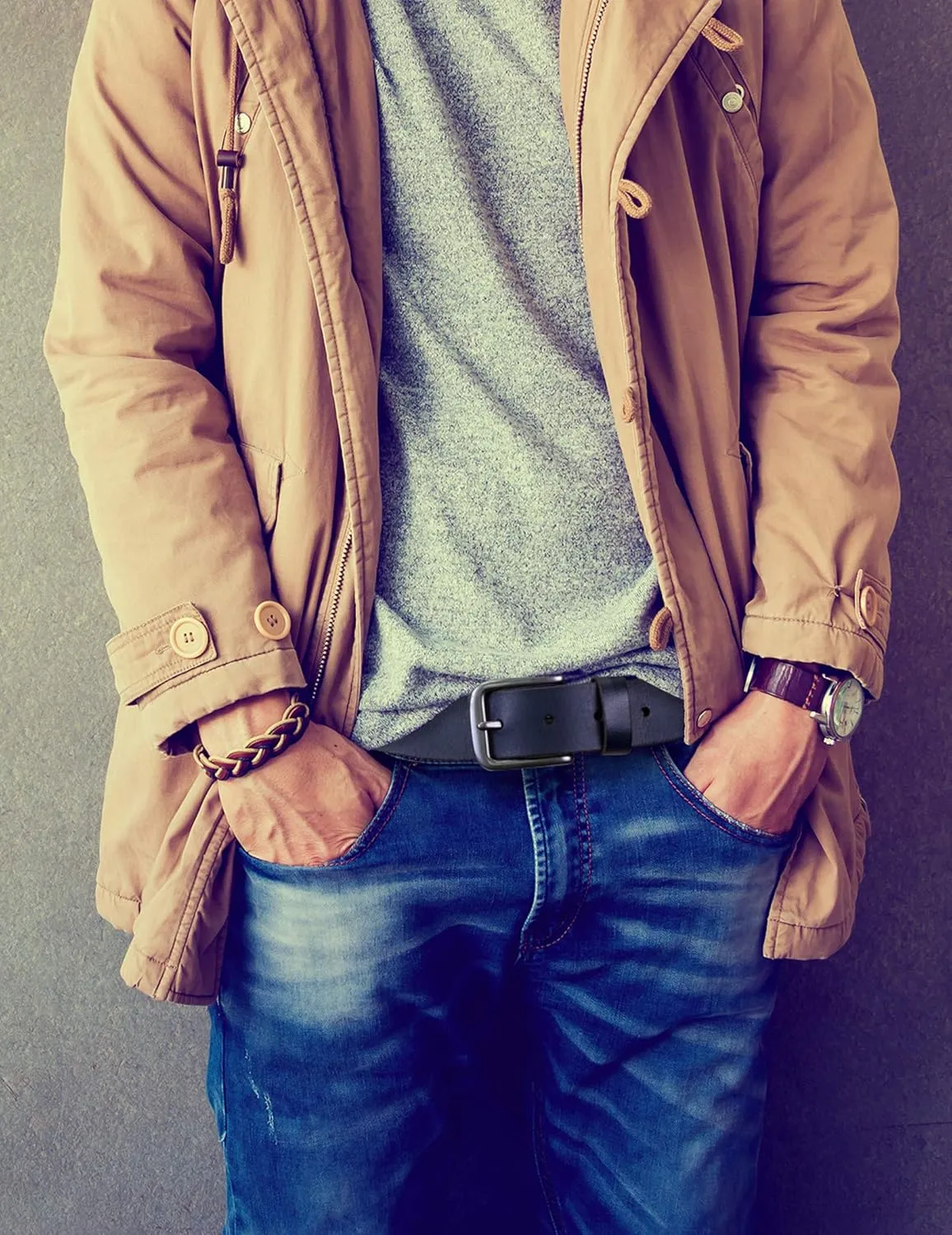 Timberland Men's 35mm Classic Buckle Leather Belt for Jeans