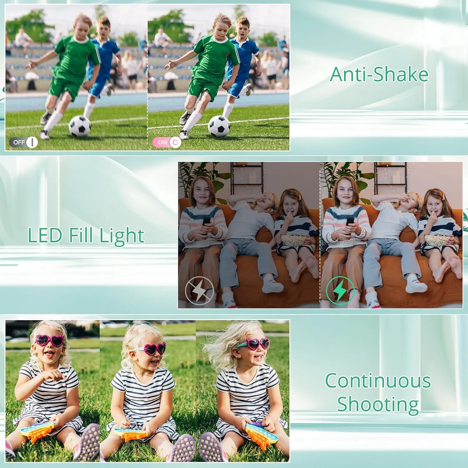 Toberto Digital Camera, 1080P 44MP Digital Cameras, Point and Shoot Camera for Kids with 16X Zoom, Anti-Shake, Compact Small Travel Camera for Beginner Children Boys Girls Teens (Green)