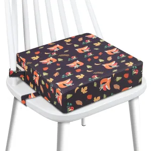 Toddler Booster Seat for Dining Table, Stronger Support Double Safe Straps Booster Seat Dining Toddler, Portable Travel Increasing Cushion (Black Fox)