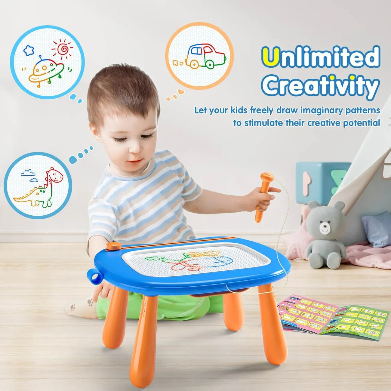 Toddler Toys for 1 2 Year Old Boys Gifts - Magnetic Doodle Board for Toddler Ages 1-3 - Etch Drawing Sketch Board for Kids Preschool Educational Learning Toys