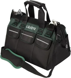 Tool Bag for Men Thickened Oxford Cloth LQJOYX Heavy Duty Tool Bags, 16 Inch Waterproof Large Capacity Electrician Tool Bag, Adjustable Shoulder Strap technician tool bag, Father's Day Mechanic Gift