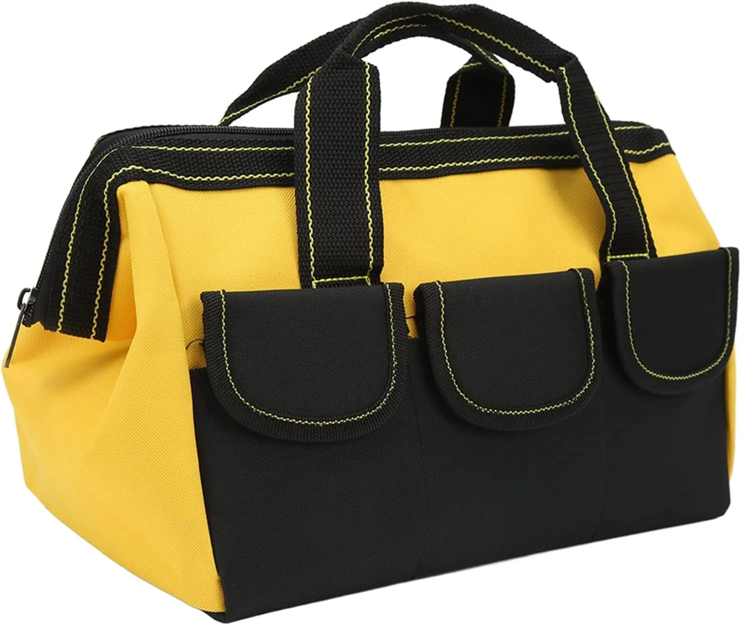 Tool Storage Bag,16In Top Wide Mouth Tool Bag Tool Bag Wide Mouth Heavy Duty Water Proof Portable Handheld Tool Tote Bag (Yellow)