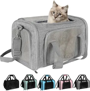Top tasta Dog Cat Carrier Pet Carriers for Small Medium Large Cats Dogs Carrier Soft Sided Small Puppy Dog Carrier Portable Foldable Airline Approved Dog Cat Travel Carrier Grey Medium