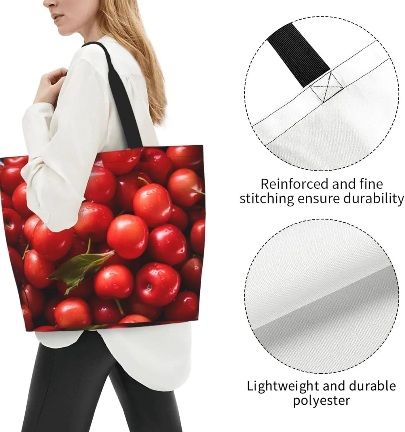 Tote Bag for Women Grocery Bag Reusable Shopping Bag Succulent Plant Handbag Foldable Shoulder Bag