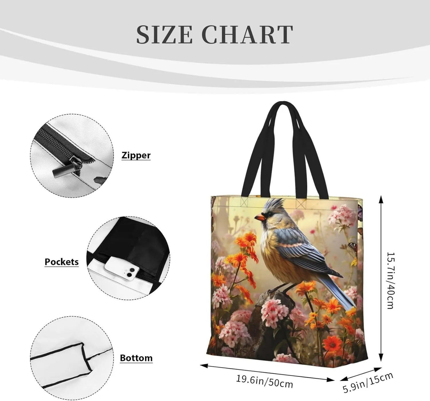 Tote Bag for Women Grocery Bag Reusable Shopping Bag Succulent Plant Handbag Foldable Shoulder Bag