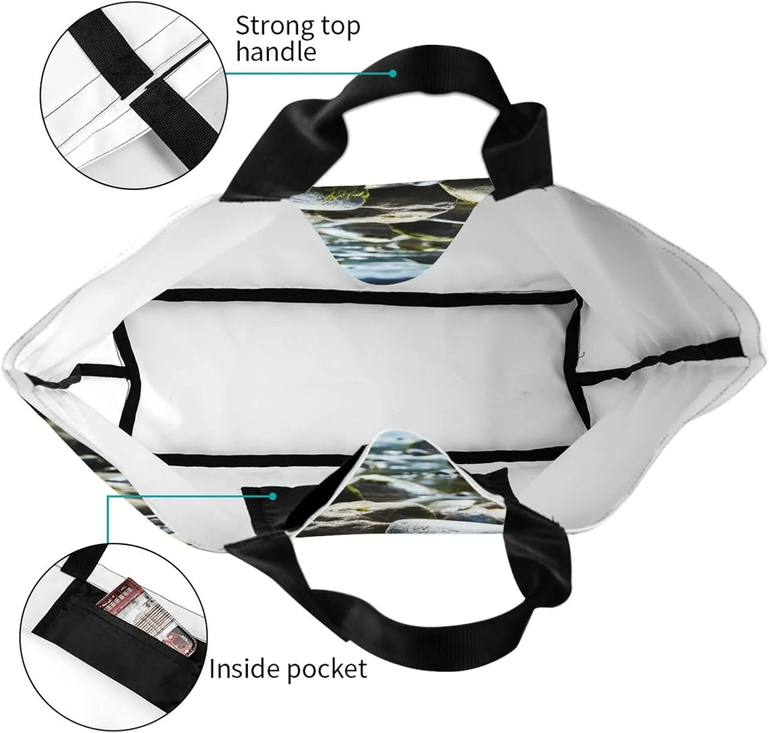 Tote Bag for Women Grocery Bag Reusable Shopping Bag Succulent Plant Handbag Foldable Shoulder Bag