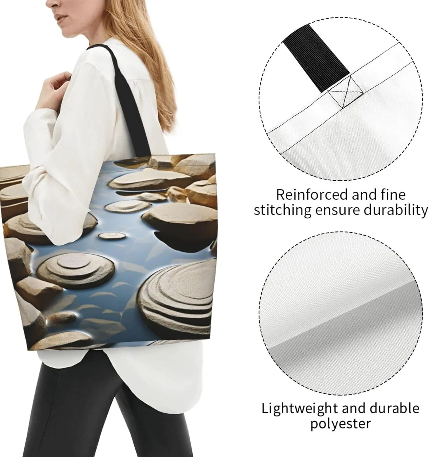 Tote Bag for Women Grocery Bag Reusable Shopping Bag Succulent Plant Handbag Foldable Shoulder Bag