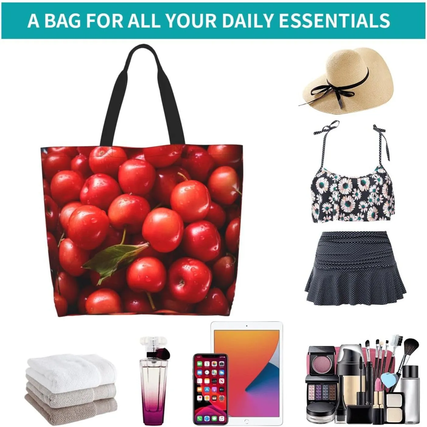Tote Bag for Women Grocery Bag Reusable Shopping Bag Succulent Plant Handbag Foldable Shoulder Bag