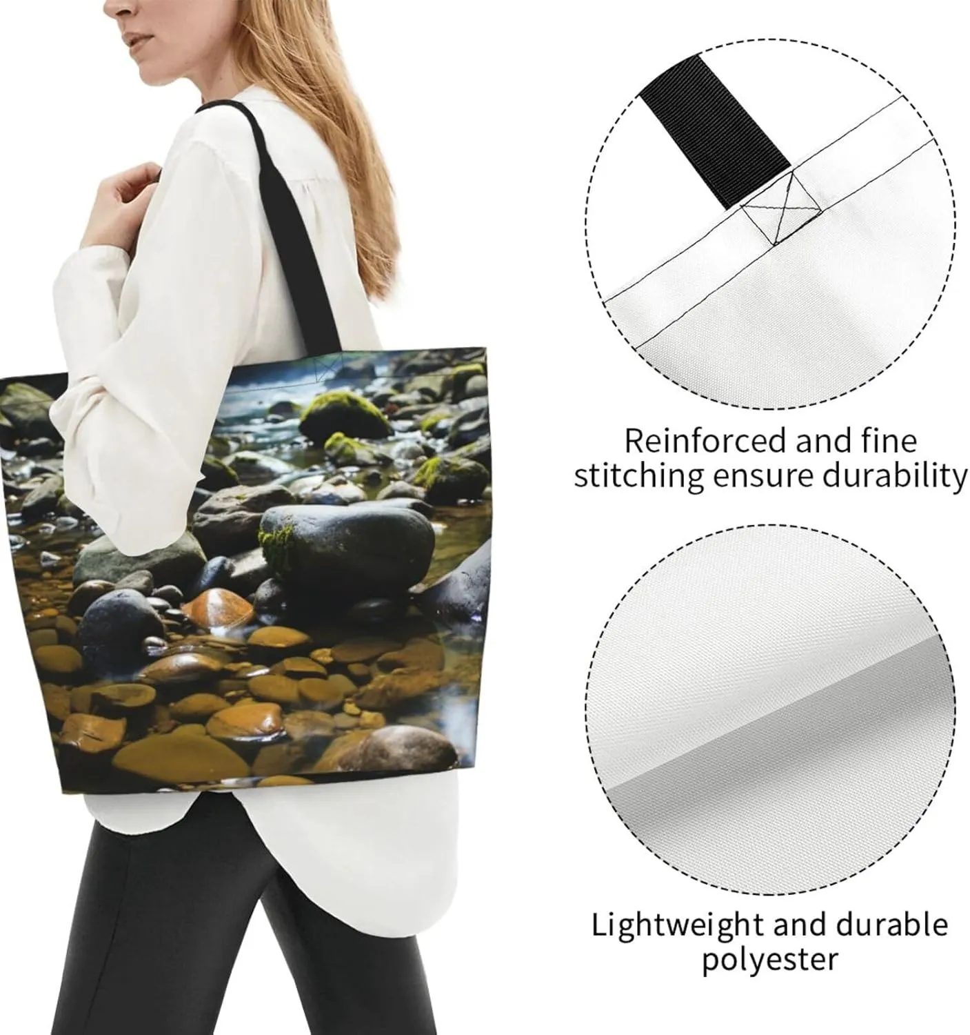 Tote Bag for Women Grocery Bag Reusable Shopping Bag Succulent Plant Handbag Foldable Shoulder Bag