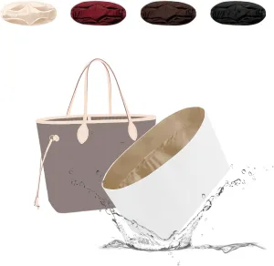 Tote Bag Organizer Insert, Lightweight Insert Compatible with LV Neverfull PM, Waterproof Dupontpaper Surface and Silky Satin Lining(Trench, PM)