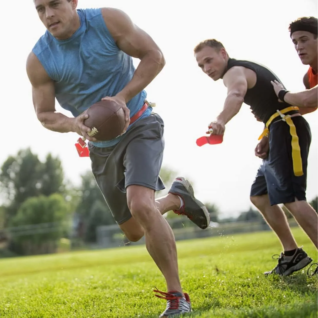 Trained 10 Man Flag Football Belts, 10 Player Adjustable Flag Football Set for Sports Teams, Training & Competition
