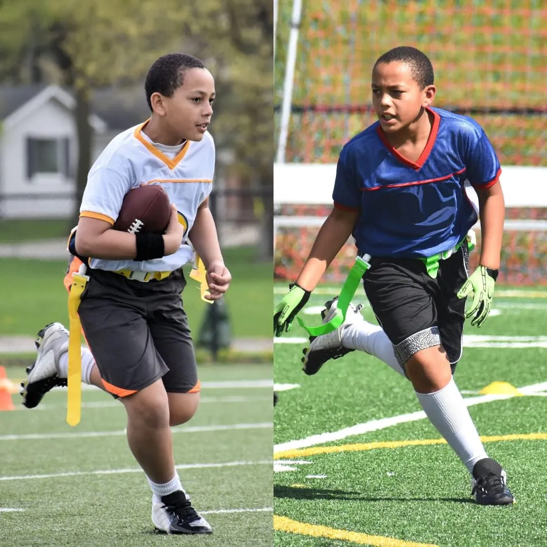 Trained 10 Man Flag Football Belts, 10 Player Adjustable Flag Football Set for Sports Teams, Training & Competition
