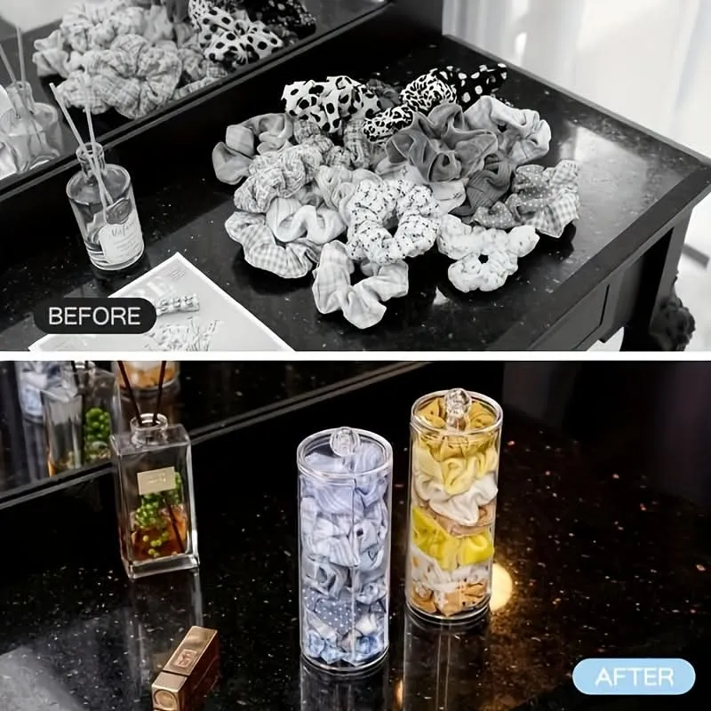 Transparent Acrylic Hairband and Makeup Organizer Box
