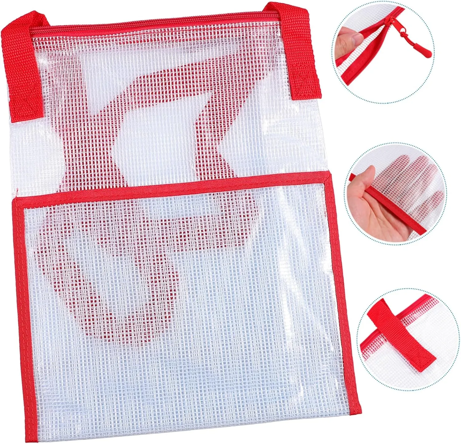Transparent Art Portfolio Bag Durable Poster Storage Case with Zipper Handle for Bulletin Board Poster Board Organization for Teachers and Students
